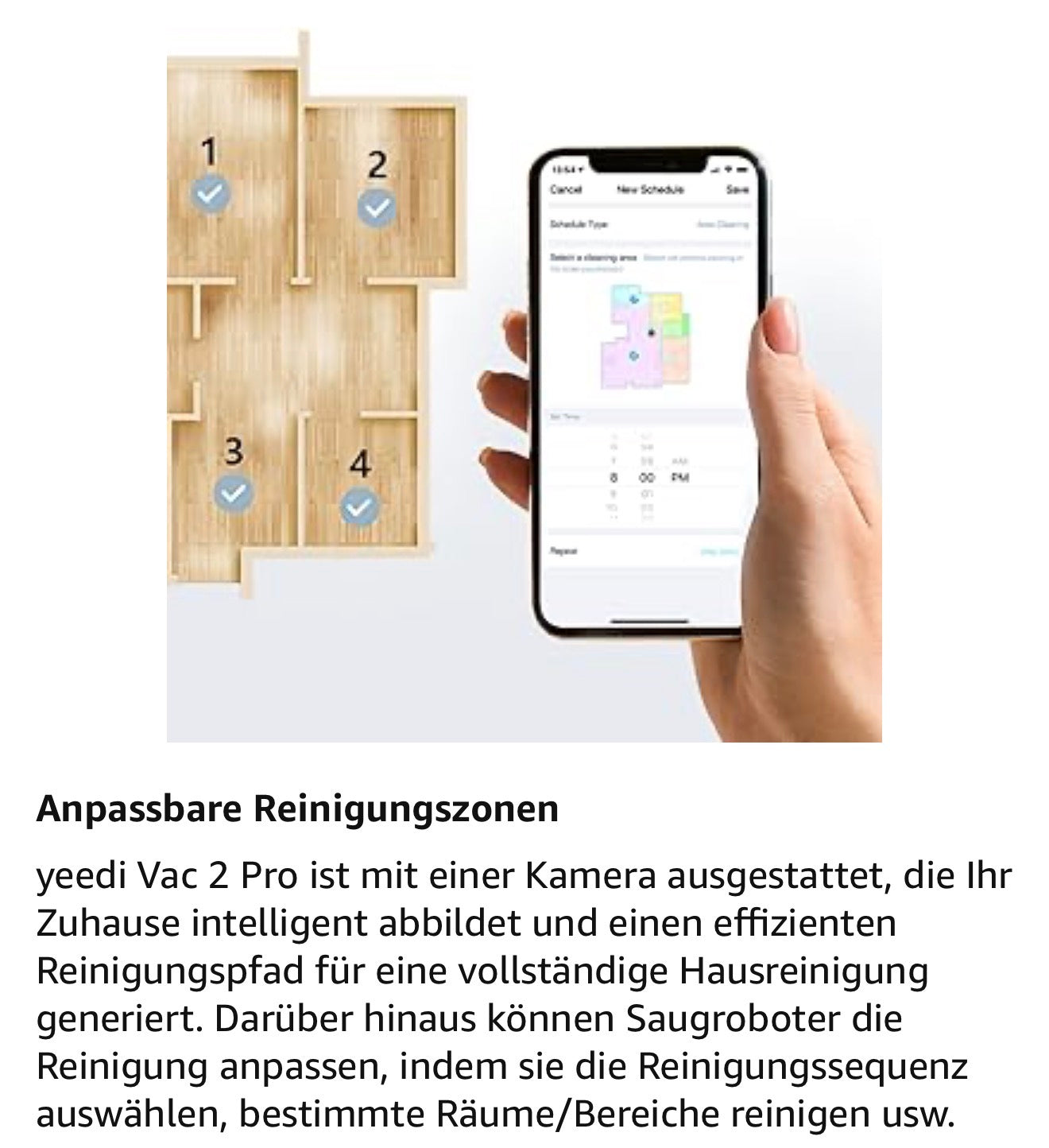 yeedi vac 2 pro Saugroboter 3000Pa Wischfunktion 2in1 480/min VSLAM App