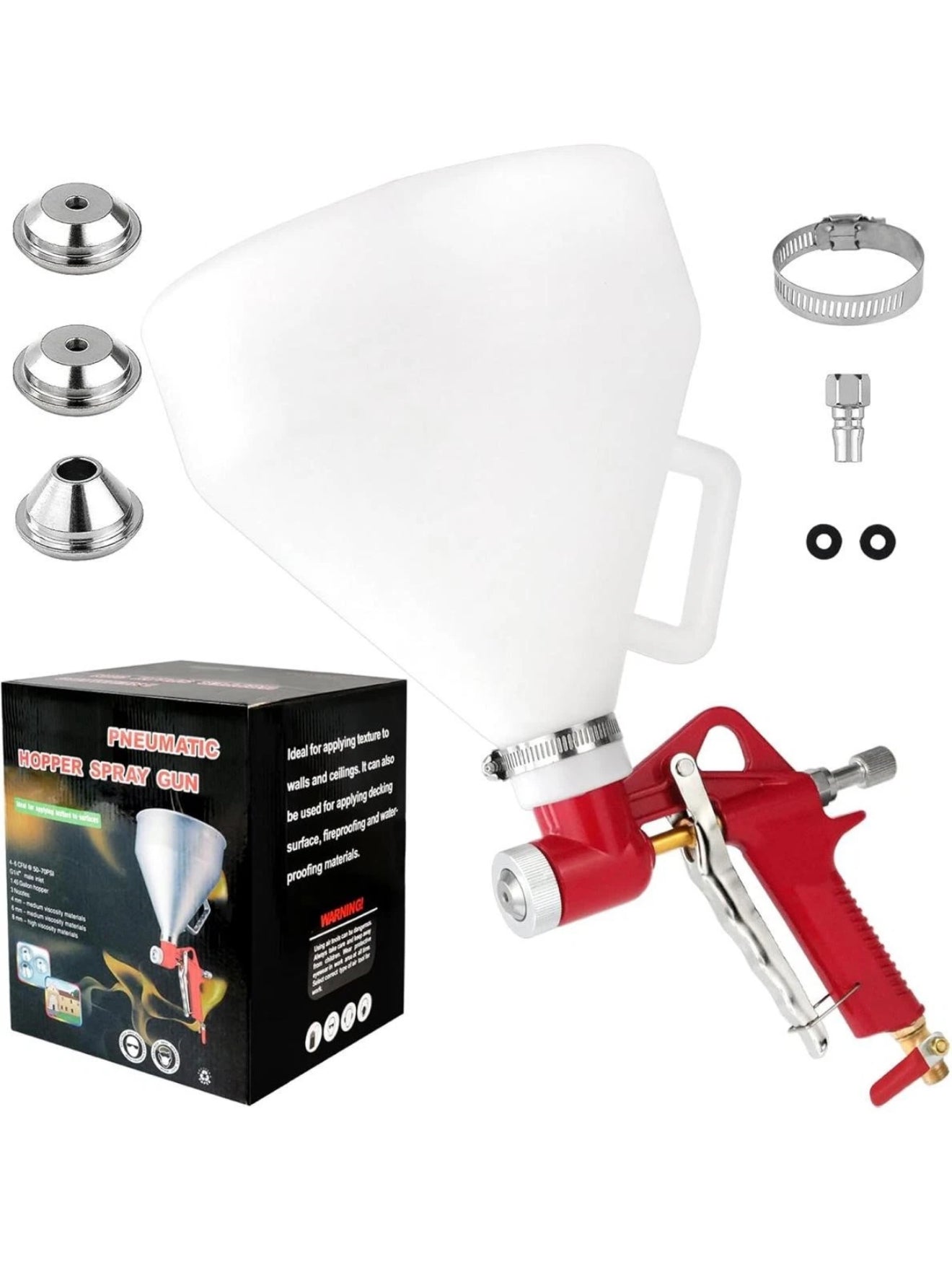 6L Trichterpistole Putzpistole Druckluft mit 3 Düsen 4/6/8 mm Wand Decke