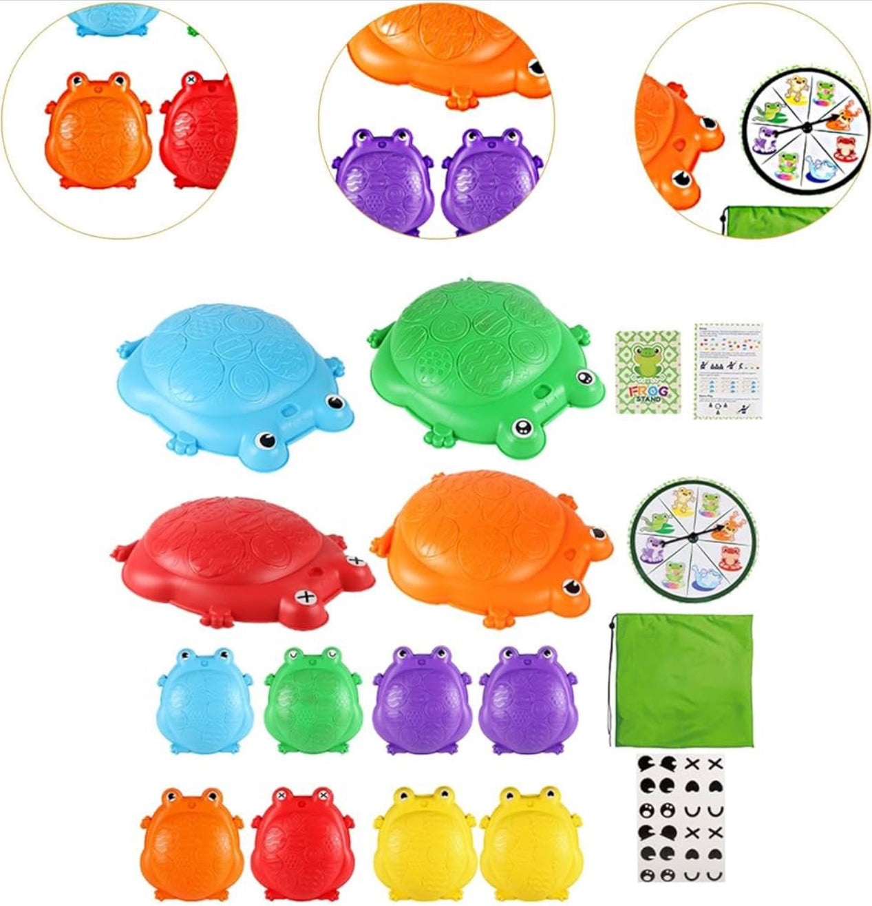 Balance Trittsteine Kinder 12er Set mit Karten & Tasche | Motorik Spielzeug