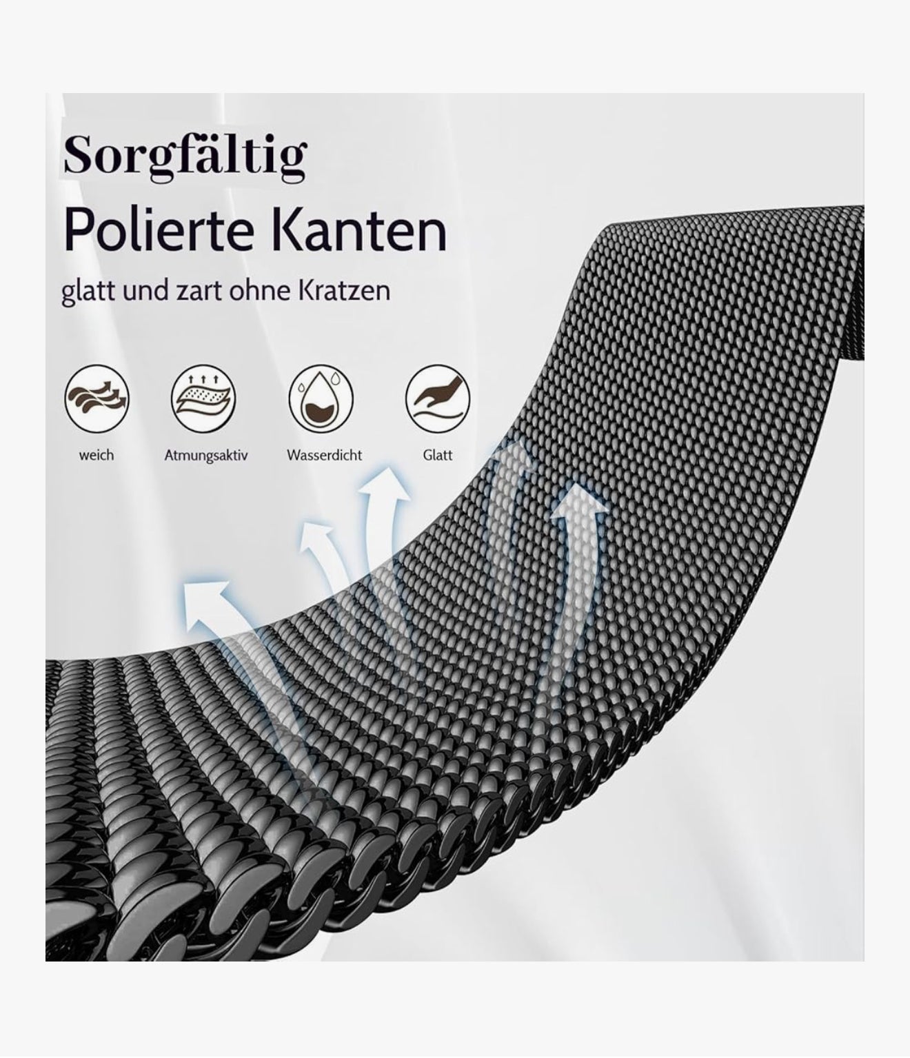 Edelstahl Milanese Armband für Apple Watch Ultra/SE/Serie 1–10