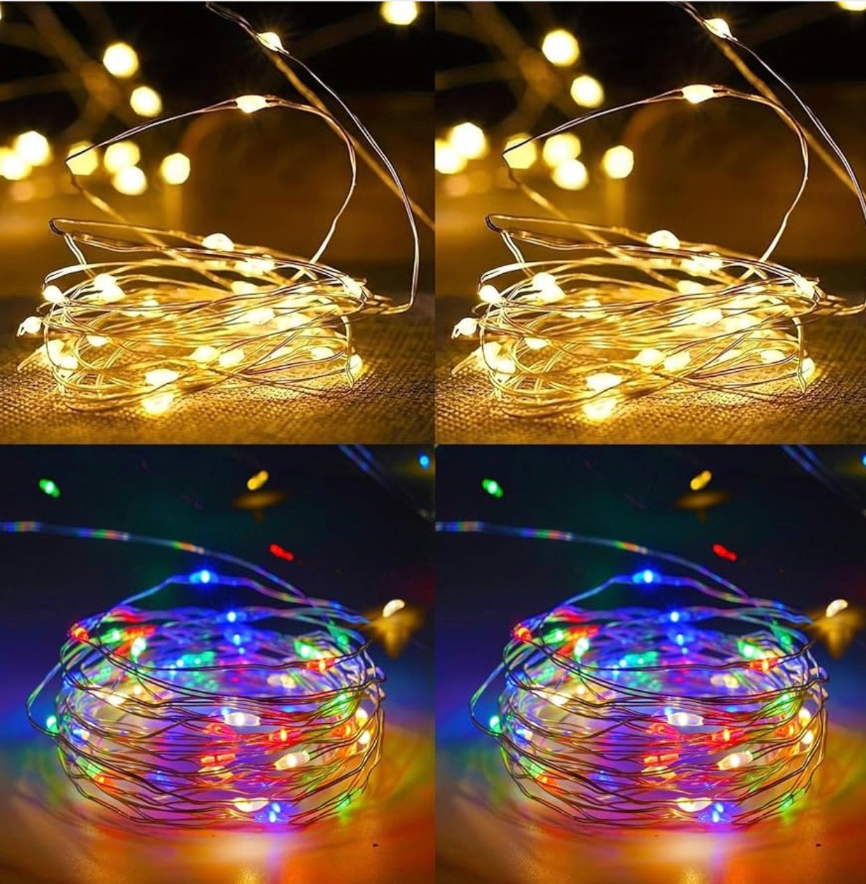 8er Set LED Lichterkette Batteriebetrieben 16FT 50 LEDs Timer IPX7 Deko