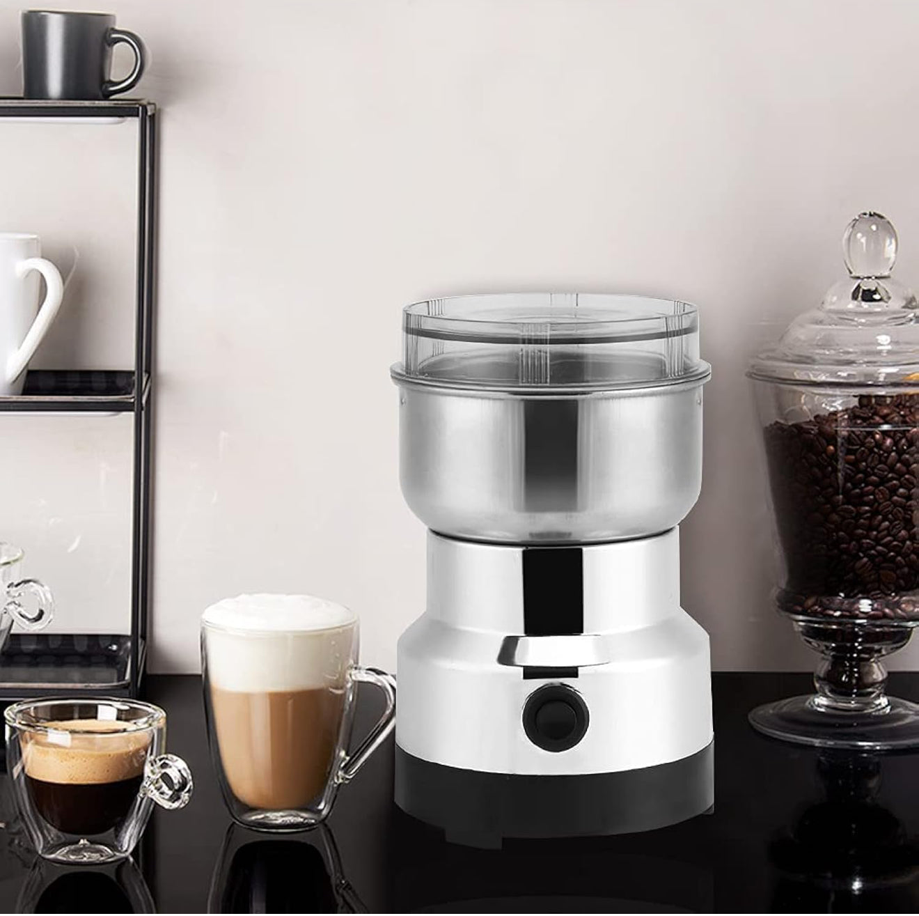 Moulin Original Elektrische Kaffeemühle & Gewürzmühle 200 W Edelstahl HM-8300