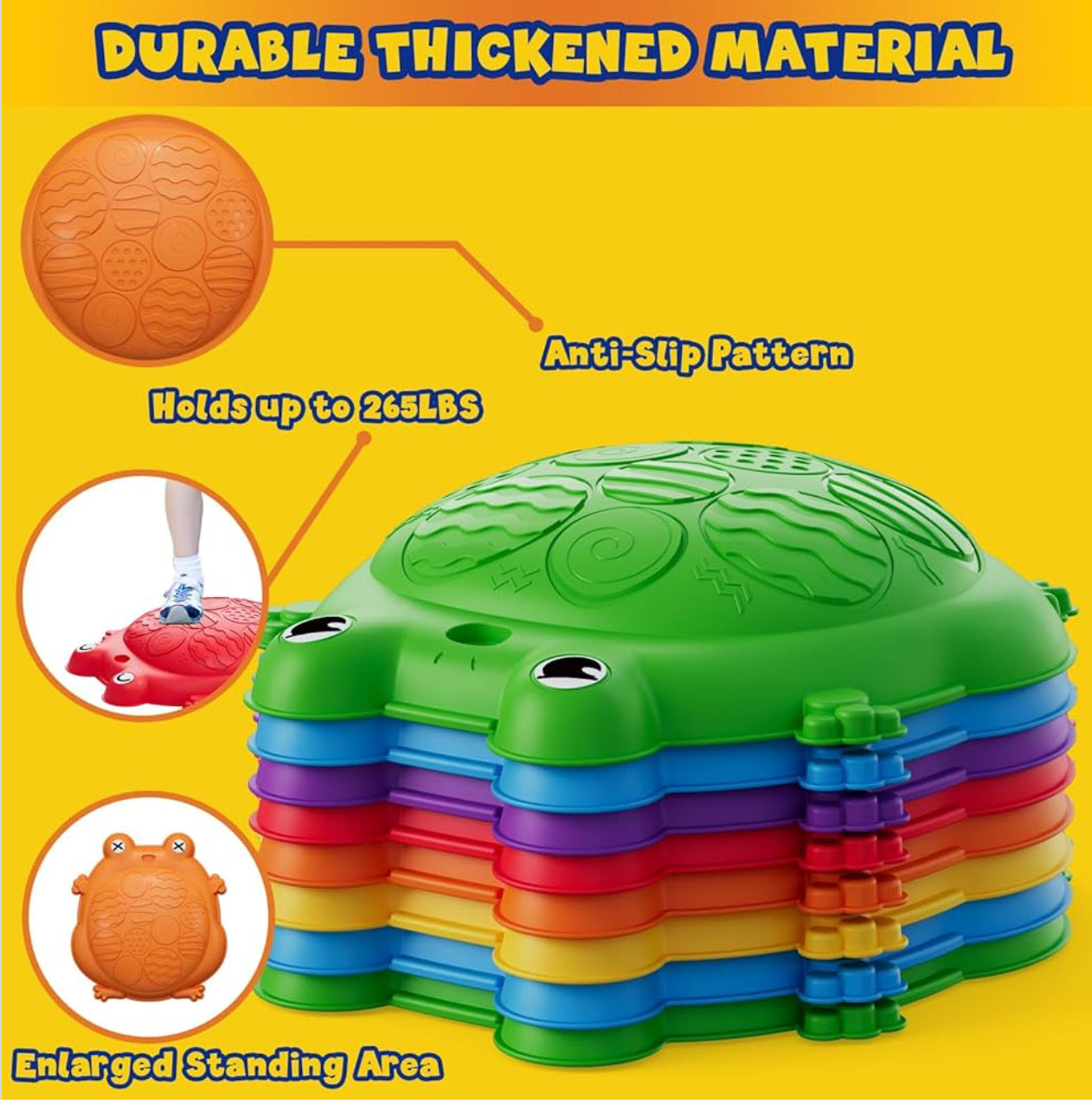 Balance Trittsteine Kinder 12er Set mit Karten & Tasche | Motorik Spielzeug