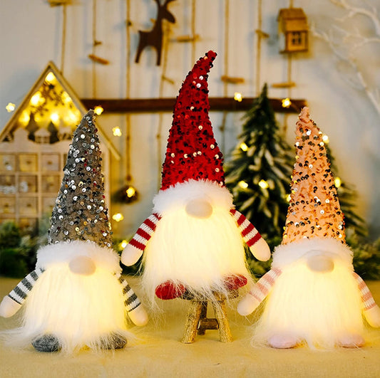 9-teiliges Weihnachtsdeko Set – LED Wichtel, Plüschkuh, Zwerge & Elfen für Winter & Festliche Stimmung