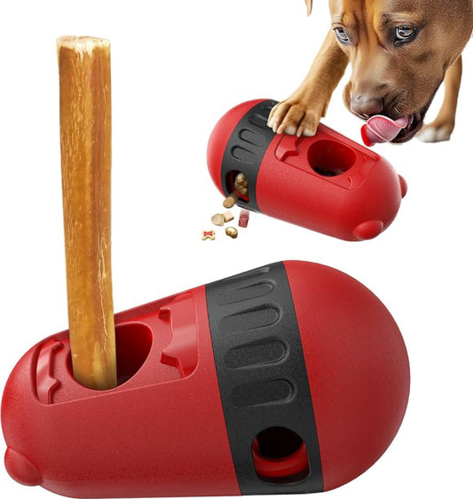 2x Snackball Hund Futterball Leckerli Spender & Kaustab-Halter - Farbe Wählbar