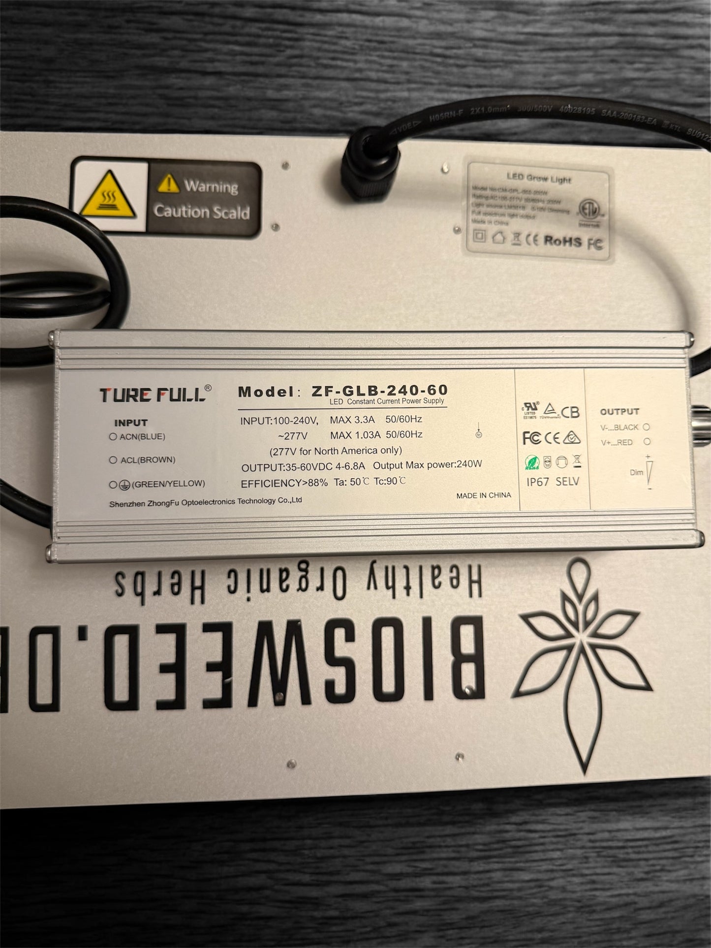 LED Grow Lampe 200W – Samsung LM301B, Vollspektrum, Dimmbar, IP65