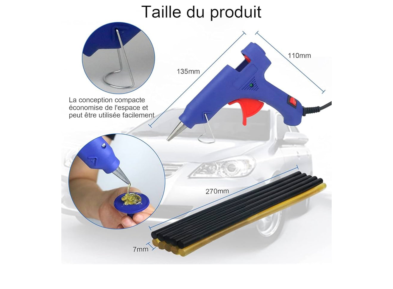 Dellen Reparatur Set Auto, Paintless Dent Puller Kit, 18 Teile DIY, Lackfrei