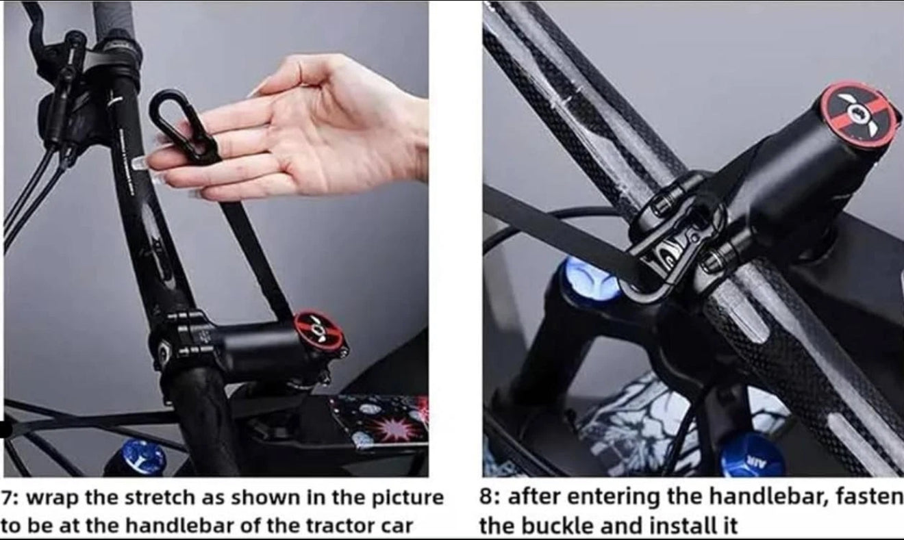 Kinder MTB Abschleppgurt 2,5m automatisch einziehbar – Schwarz 100kg