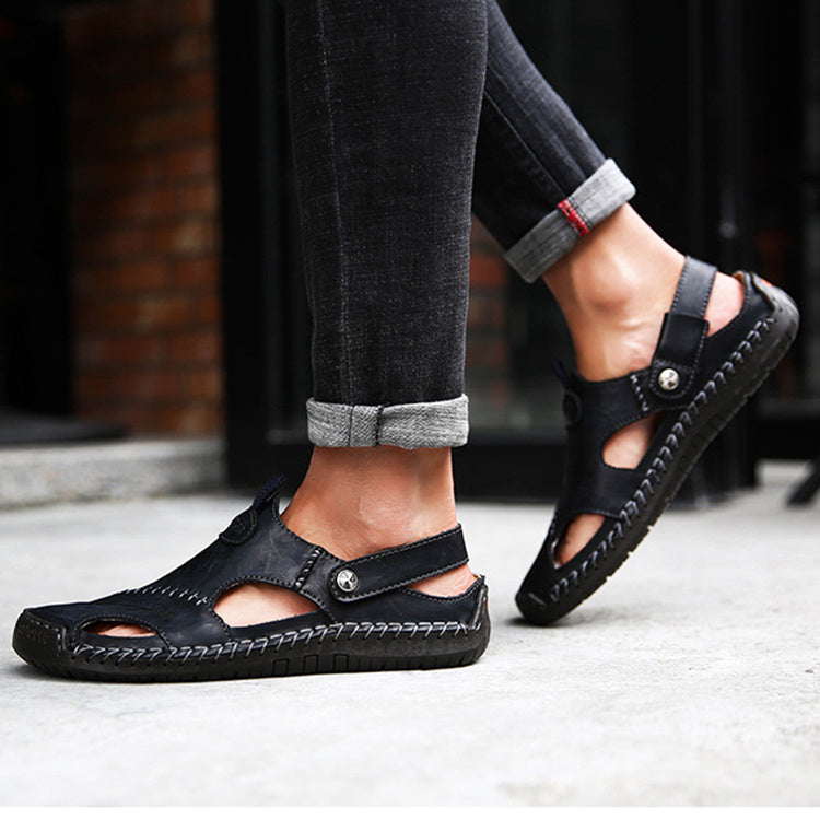 ALTIN™ Herren Leder-Sandalen – Atmungsaktiv, rutschfest & handgenäht