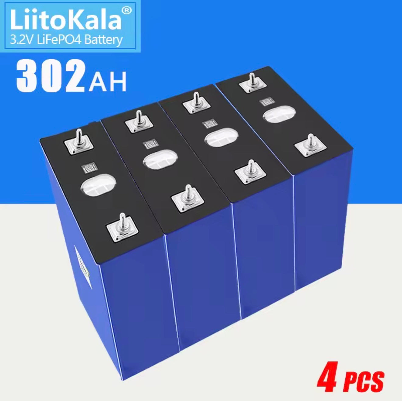 LiitoKala 3.2V 302Ah LiFePO4 Prismatic Akku Zelle A+ Solar