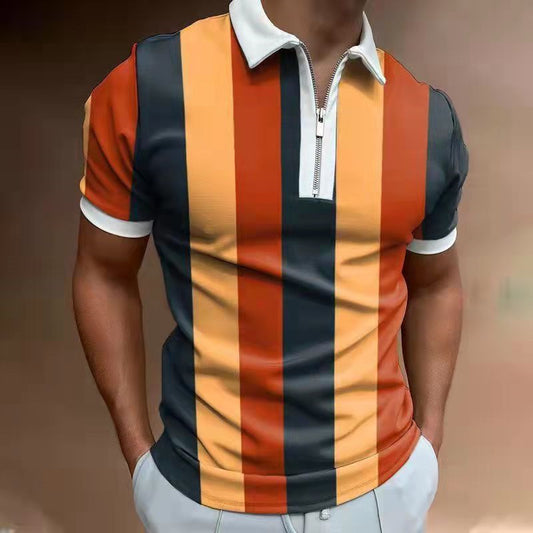 ALTIN™ Herren Polohemd mit Streifenmuster – Kurzarm, Klassischer Kragen, Sommerstyle
