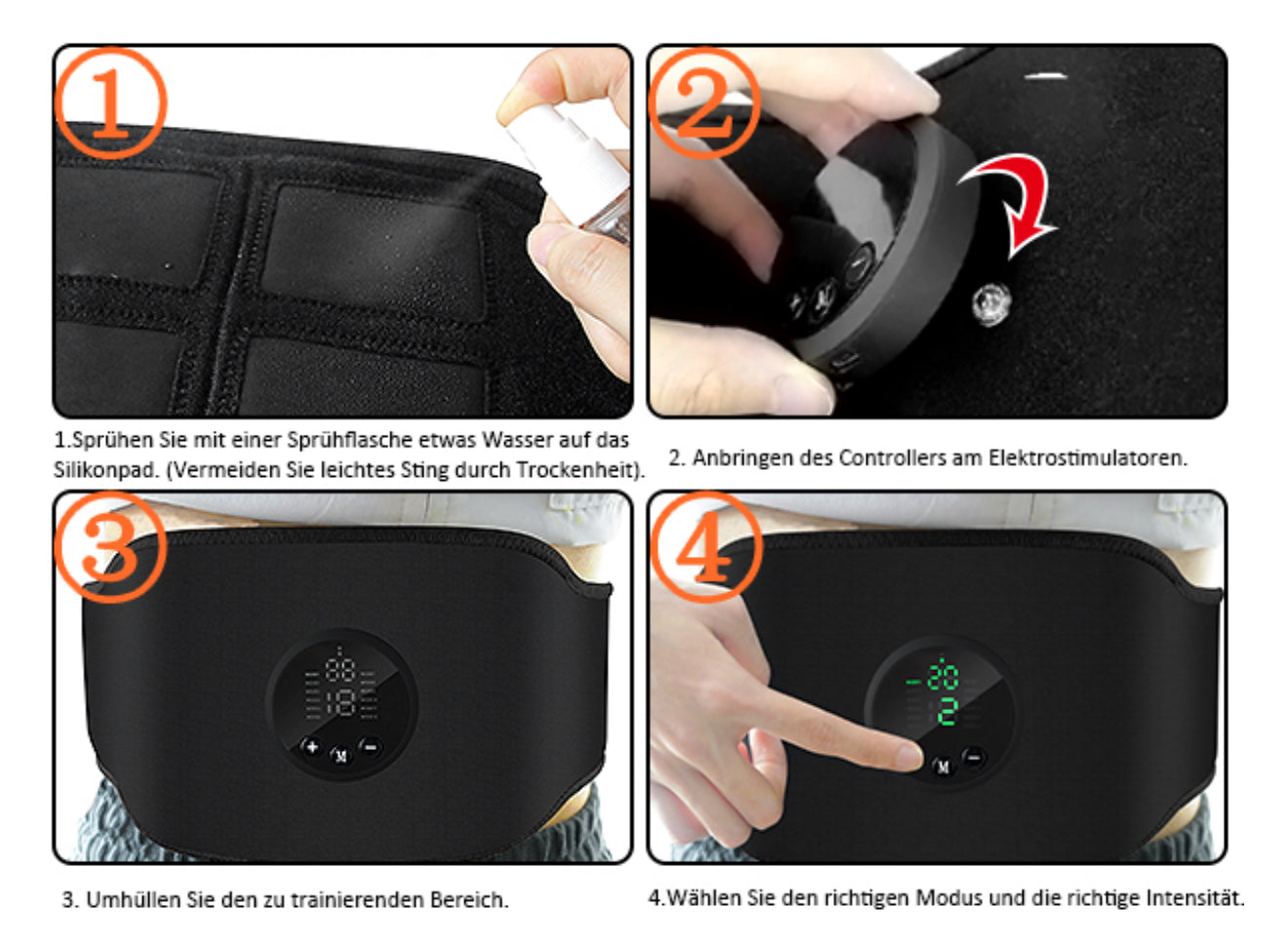 EMS Bauchmuskeltrainer Elektrisch Power ABS Stimulator USB 12 Modi 19 Intensität