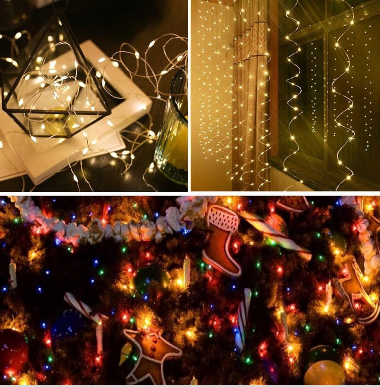 8er Set LED Lichterkette Batteriebetrieben 16FT 50 LEDs Timer IPX7 Deko