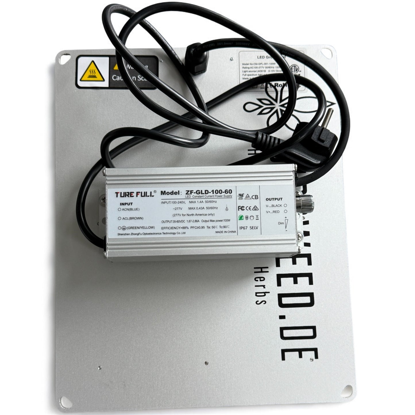 ✅ LED Grow Lampe 100W – Vollspektrum, Samsung LM301B, Dimmbar, IP65, CE/RoHS/FCC