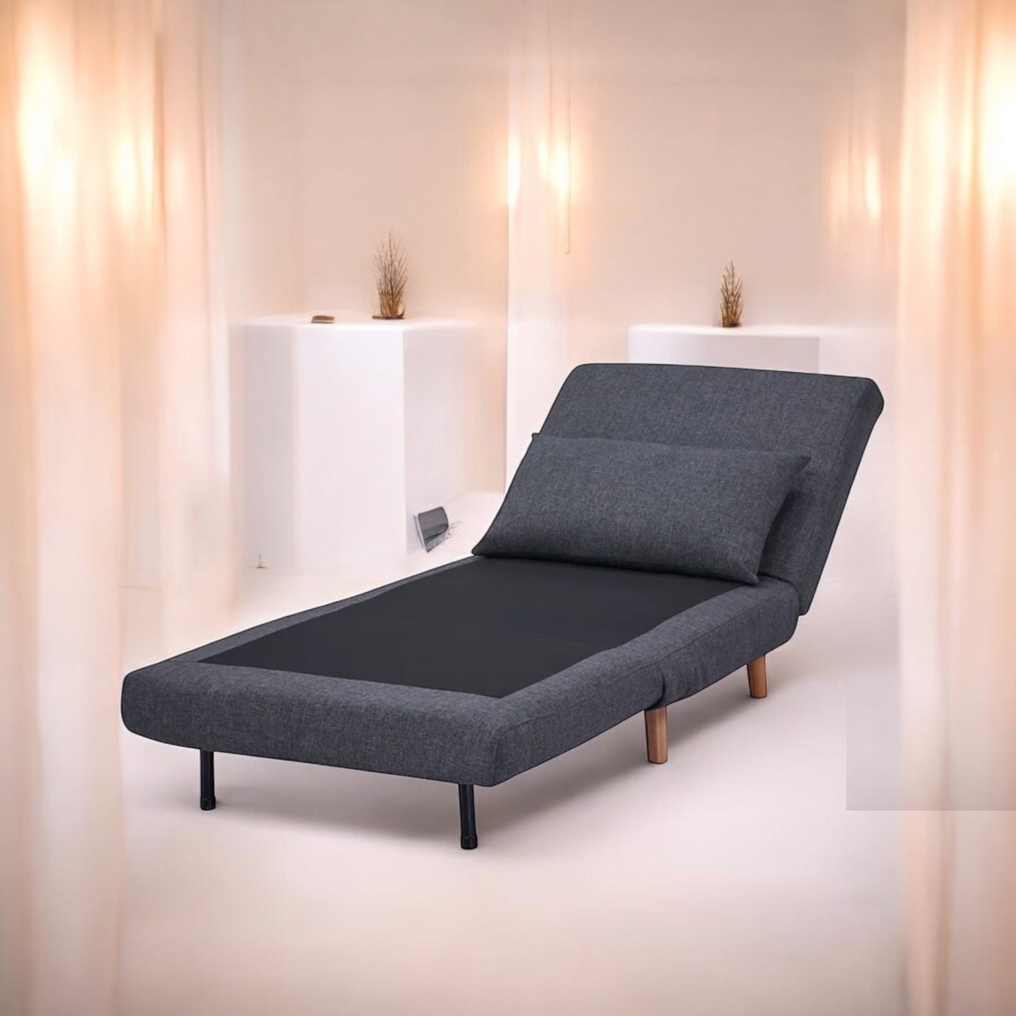 Schlafsessel – Hellgrau & Dunkelgrau | 2-in-1 Sessel & Gästebett