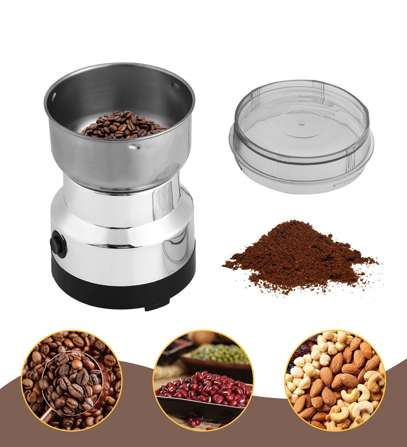 Moulin Original Elektrische Kaffeemühle & Gewürzmühle 200 W Edelstahl HM-8300