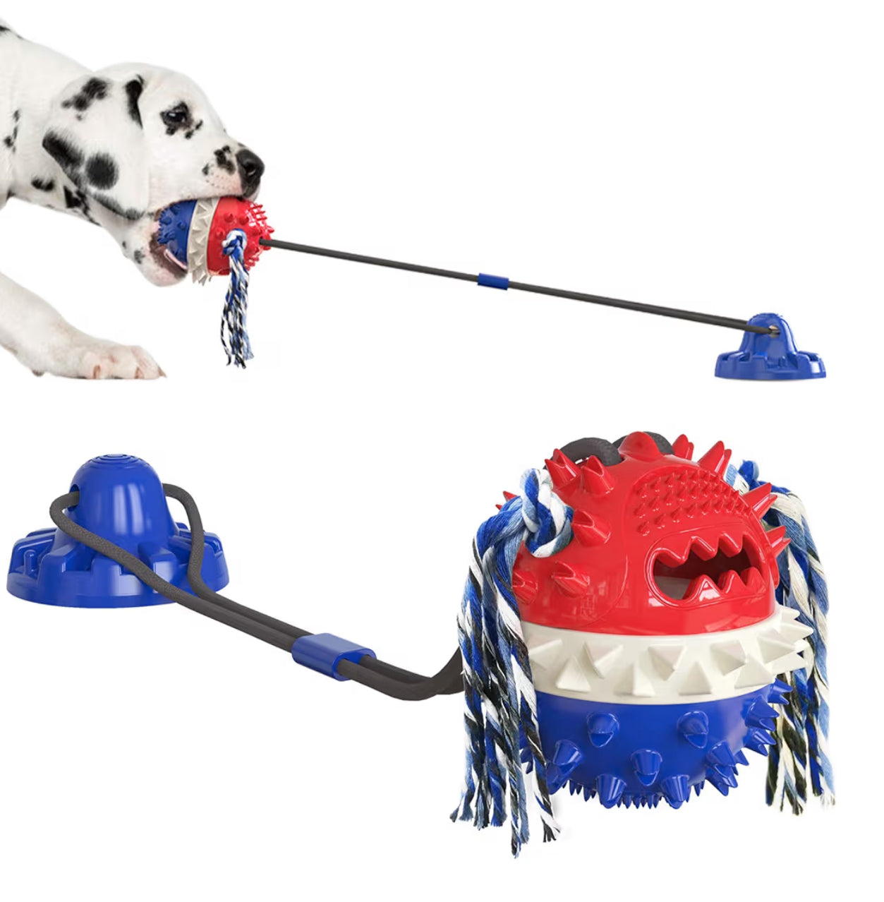 Interaktives Hundespielzeug mit Saugnapf & Quietschfunktion – Zahnpflege & IQ-Ball