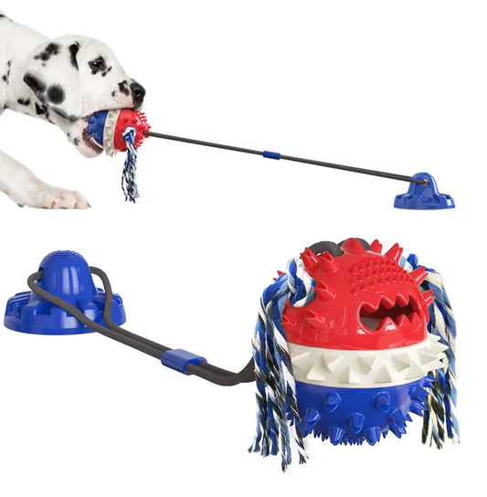Interaktives Hundespielzeug mit Saugnapf & Quietschfunktion – Zahnpflege & IQ-Ball