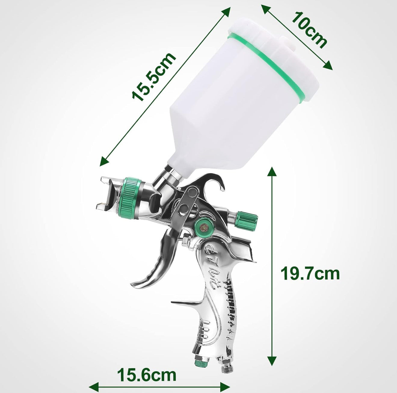 HVLP Lackierpistole 3 Düsen 1,4/1,7/2,0 mm Spritzpistole Grün/Blau