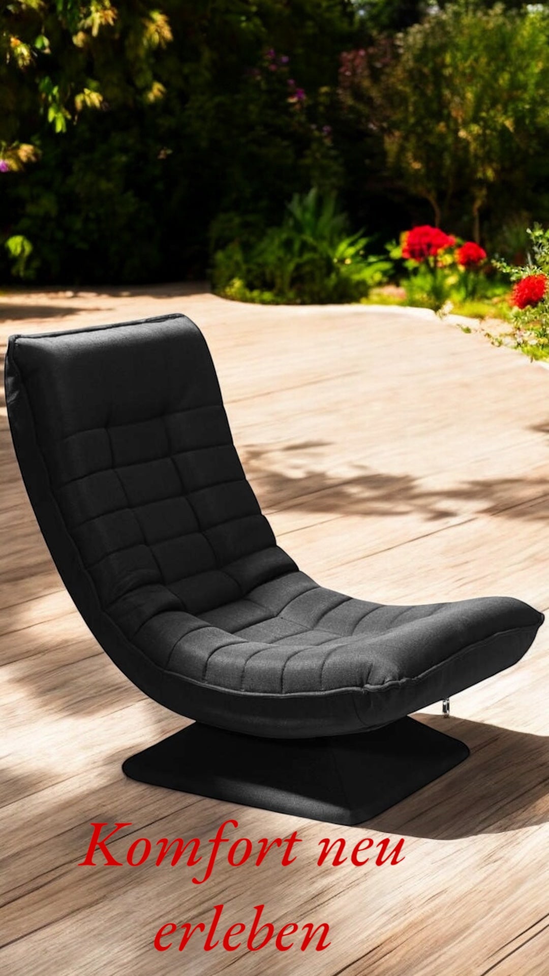 ALTIN™ Bodenstuhl – 360° Drehbar | Verstellbare Rückenlehne | Klappbares Bodensofa | Relax & Gaming Sessel in Grau/Schwarz