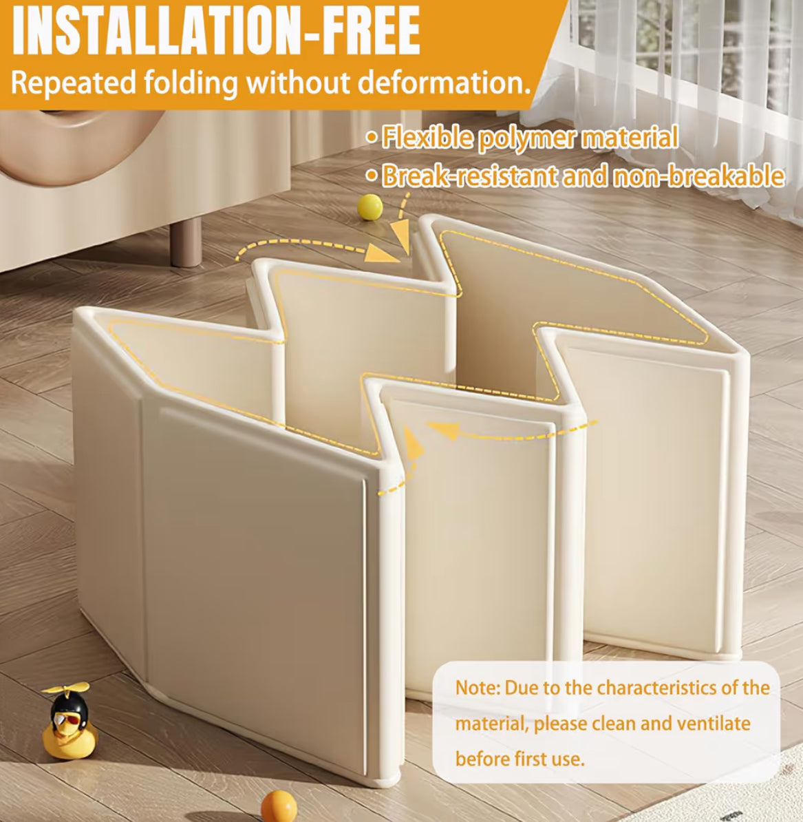 Faltbare Babybadewanne 0–8 Jahre, Tragbare Kinderwanne mit Ablauf (Beige)