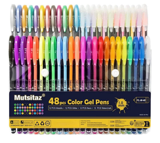 48-teiliges Gelstifte Set – Metallic, Pastell & Glitzer für Zeichnen & Malen