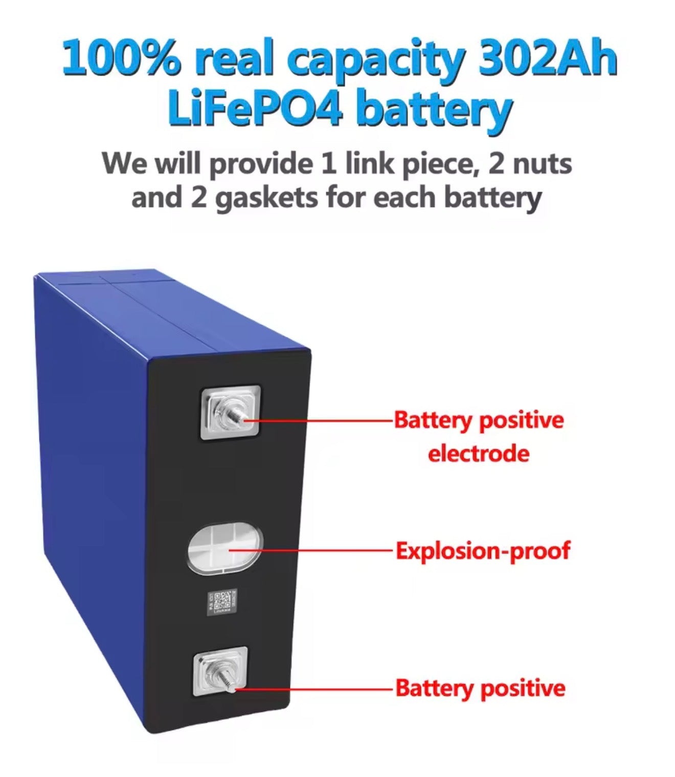LiitoKala 3.2V 302Ah LiFePO4 Prismatic Akku Zelle A+ Solar