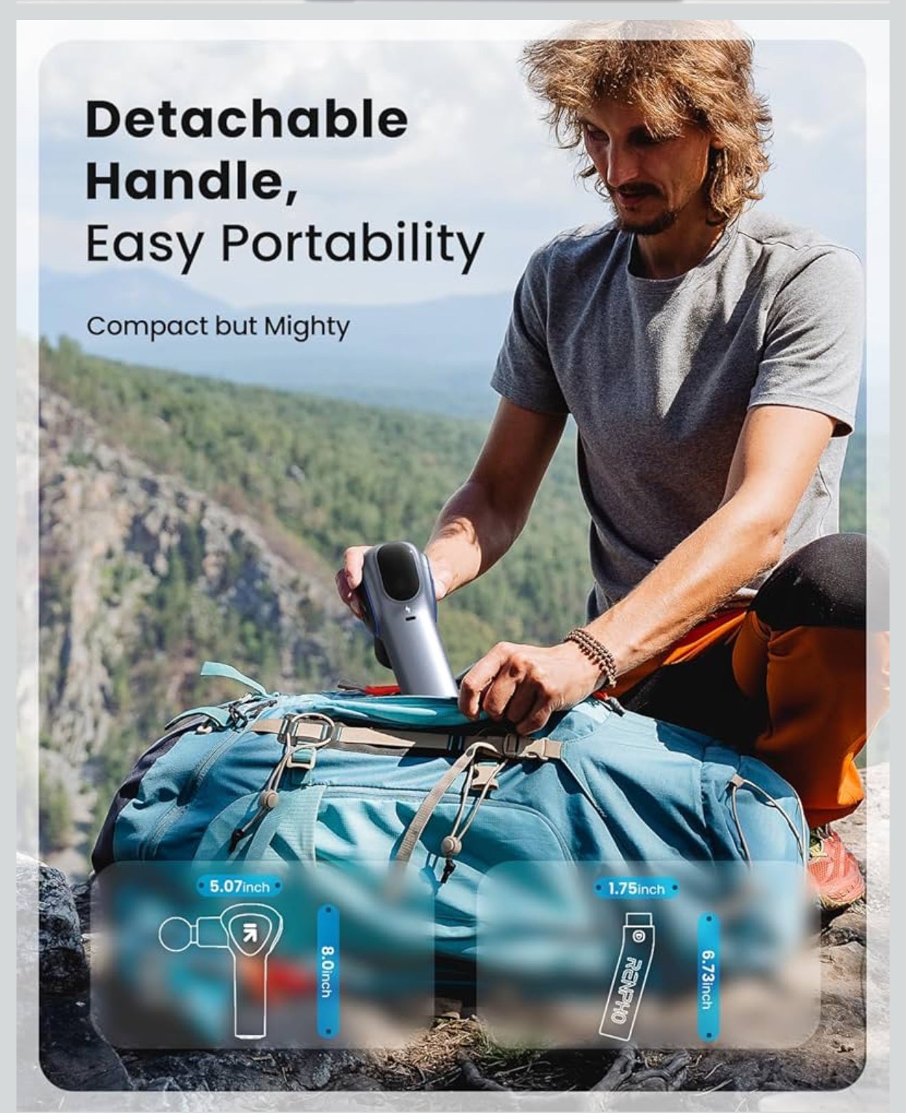 RENPHO Massage Gun mit Verlängerungsgriff, Muskelmassage, Grau