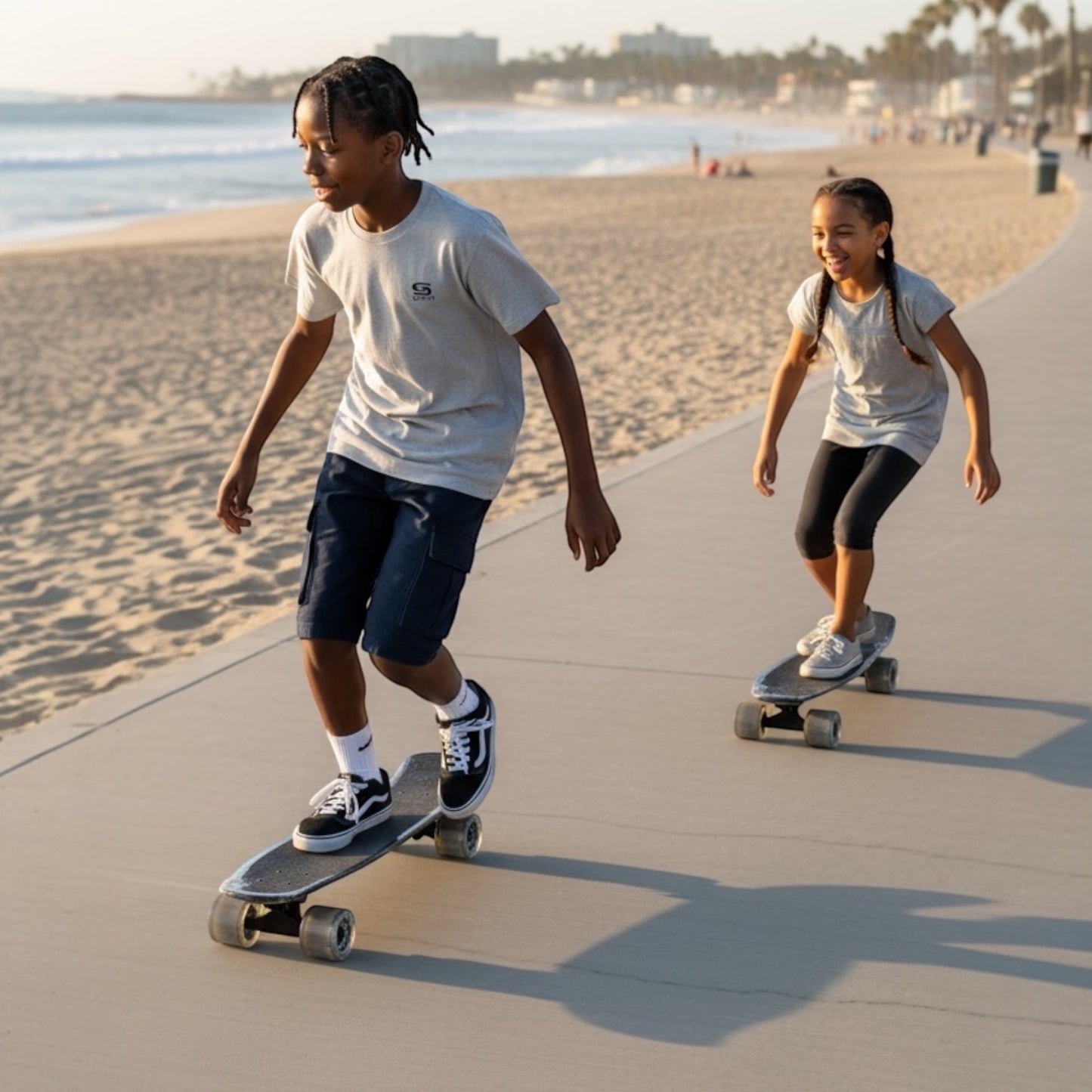 LED Mini Cruiser Skateboard 22 Zoll ABEC-7 Kinder Jugend Retro Board