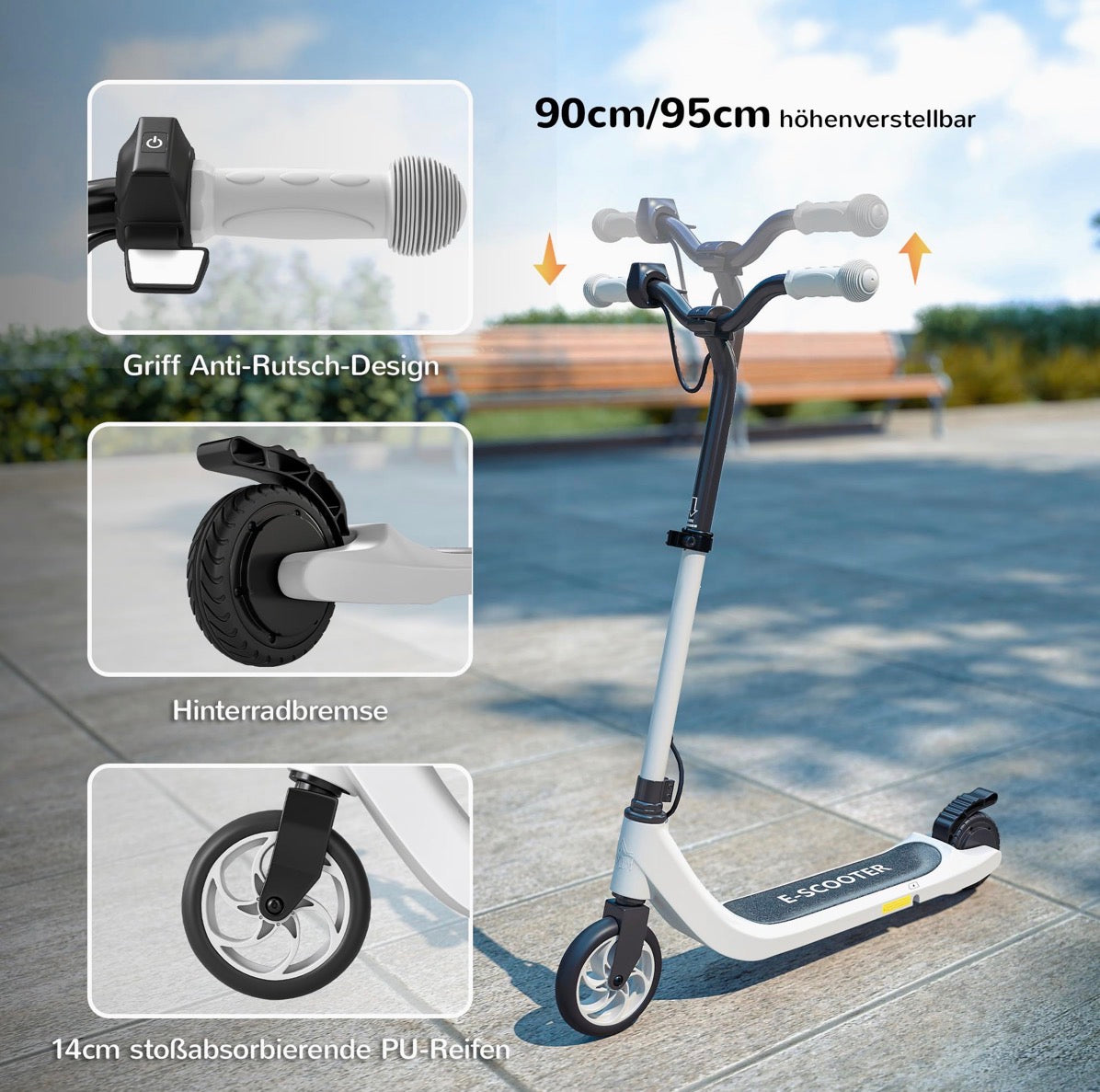 HOMCOM Elektroroller 120 W, 6 km Reichweite, 50 kg Traglast