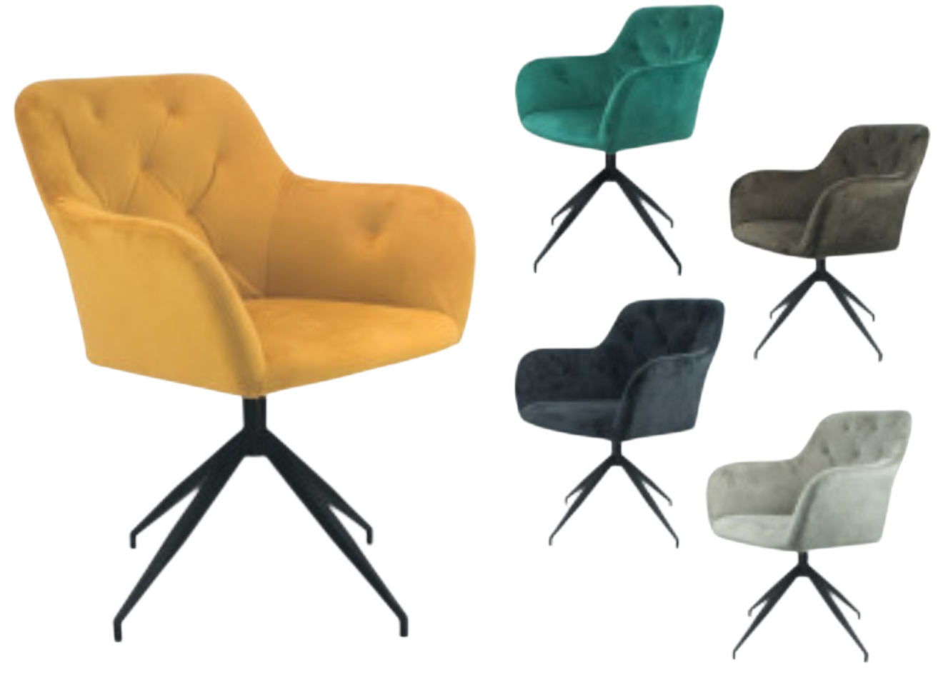 Luxus-Samtstühle im Set – 2er (179 €) oder 4er (259 €) – X- oder Vierfußgestell – Verschiedene Farben – Belastbar 120 kg – Versand kostenlos