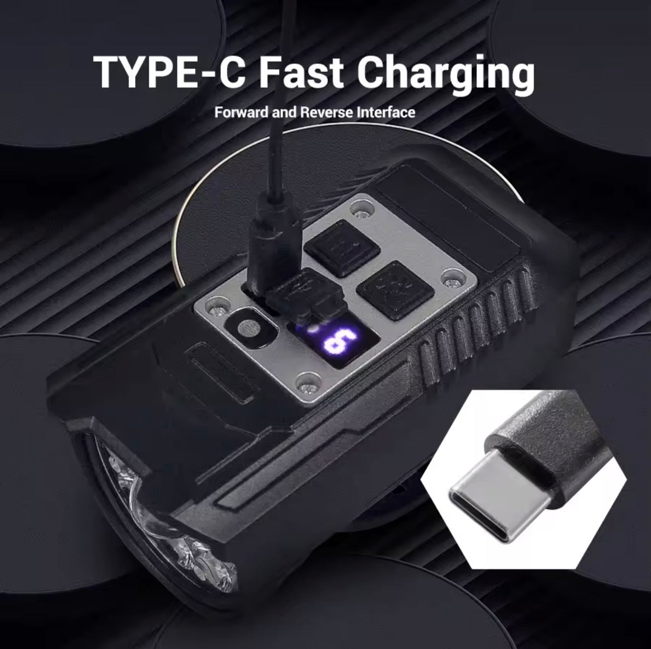 USB-C LED Fahrradlicht Set Front + Rücklicht wiederaufladbar, spritzwassergeschützt