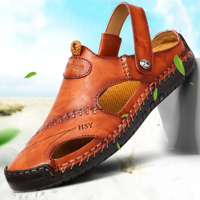 ALTIN™ Herren Leder-Sandalen – Atmungsaktiv, rutschfest & handgenäht