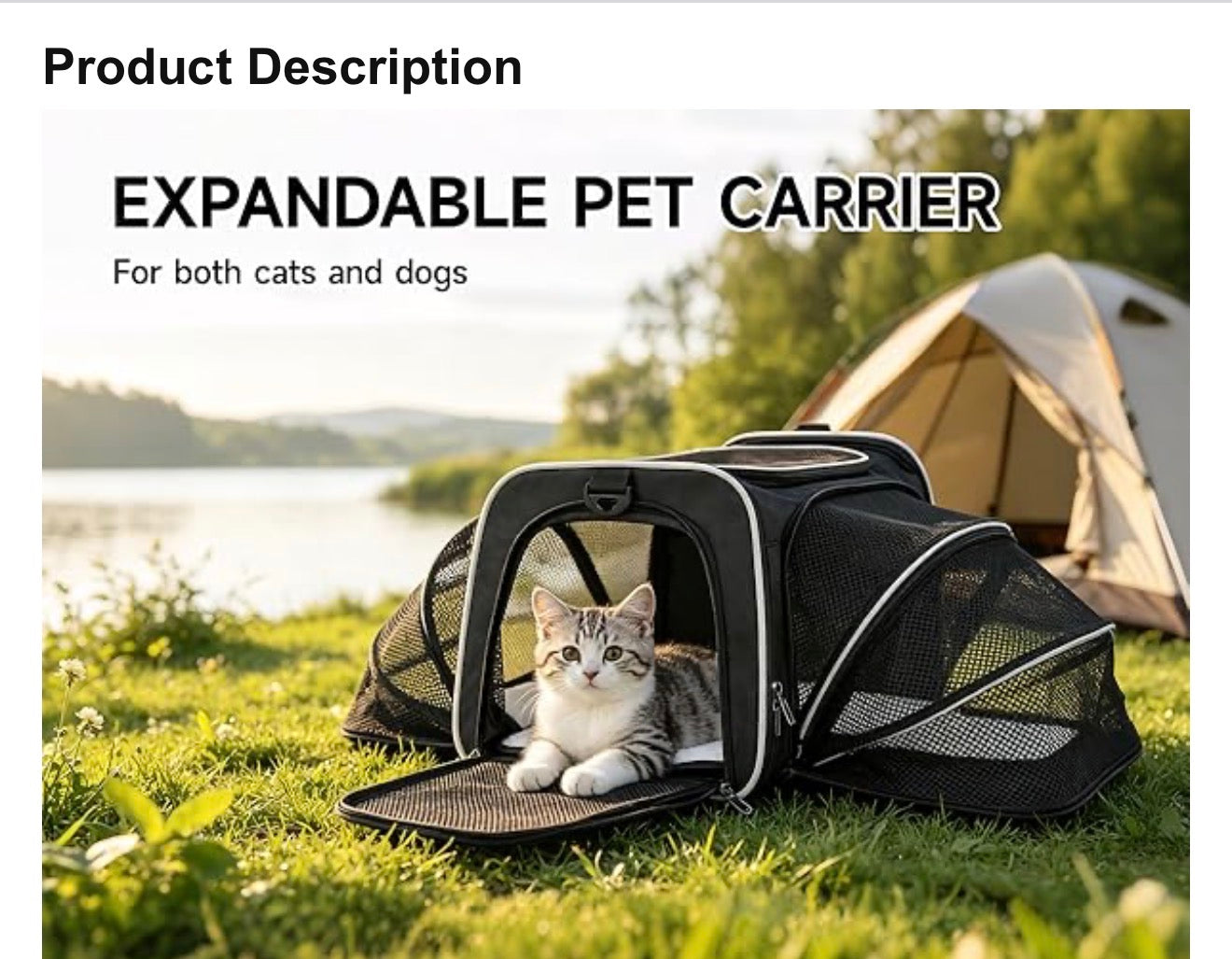 Erweiterbare Haustier Transporttasche Katze Hund Flugzeug Reisetasche Schwarz 40cm