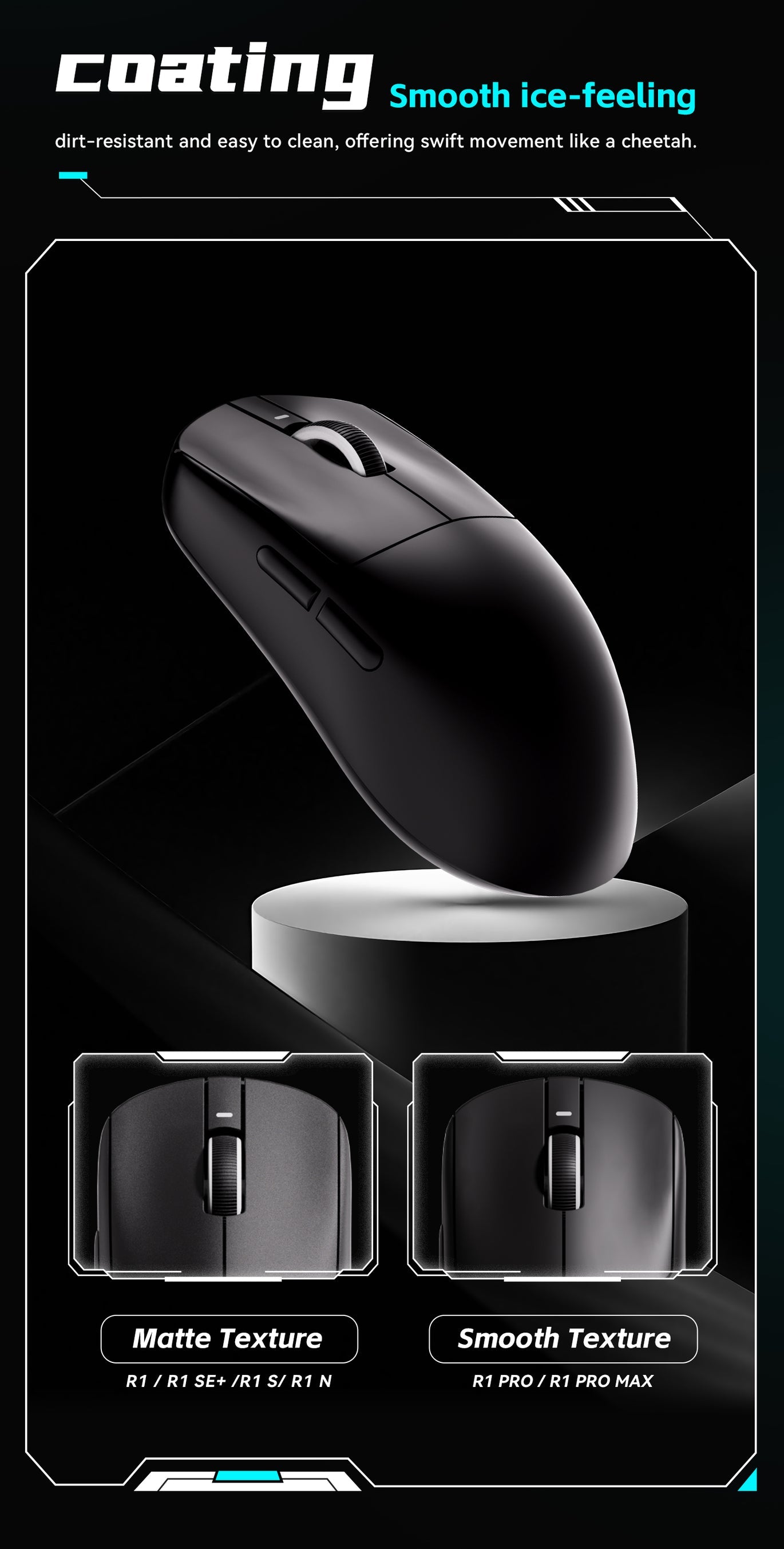 VXE R1 Pro Max Wireless Gaming Maus PAW3395 54g 4K Polling Schwarz