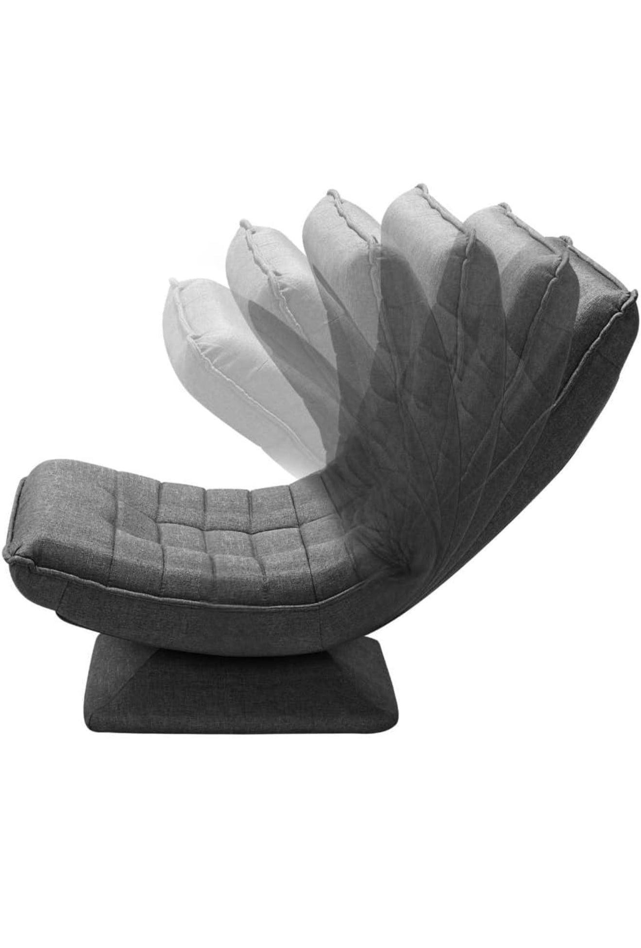 ALTIN™ Bodenstuhl – 360° Drehbar | Verstellbare Rückenlehne | Klappbares Bodensofa | Relax & Gaming Sessel in Grau/Schwarz