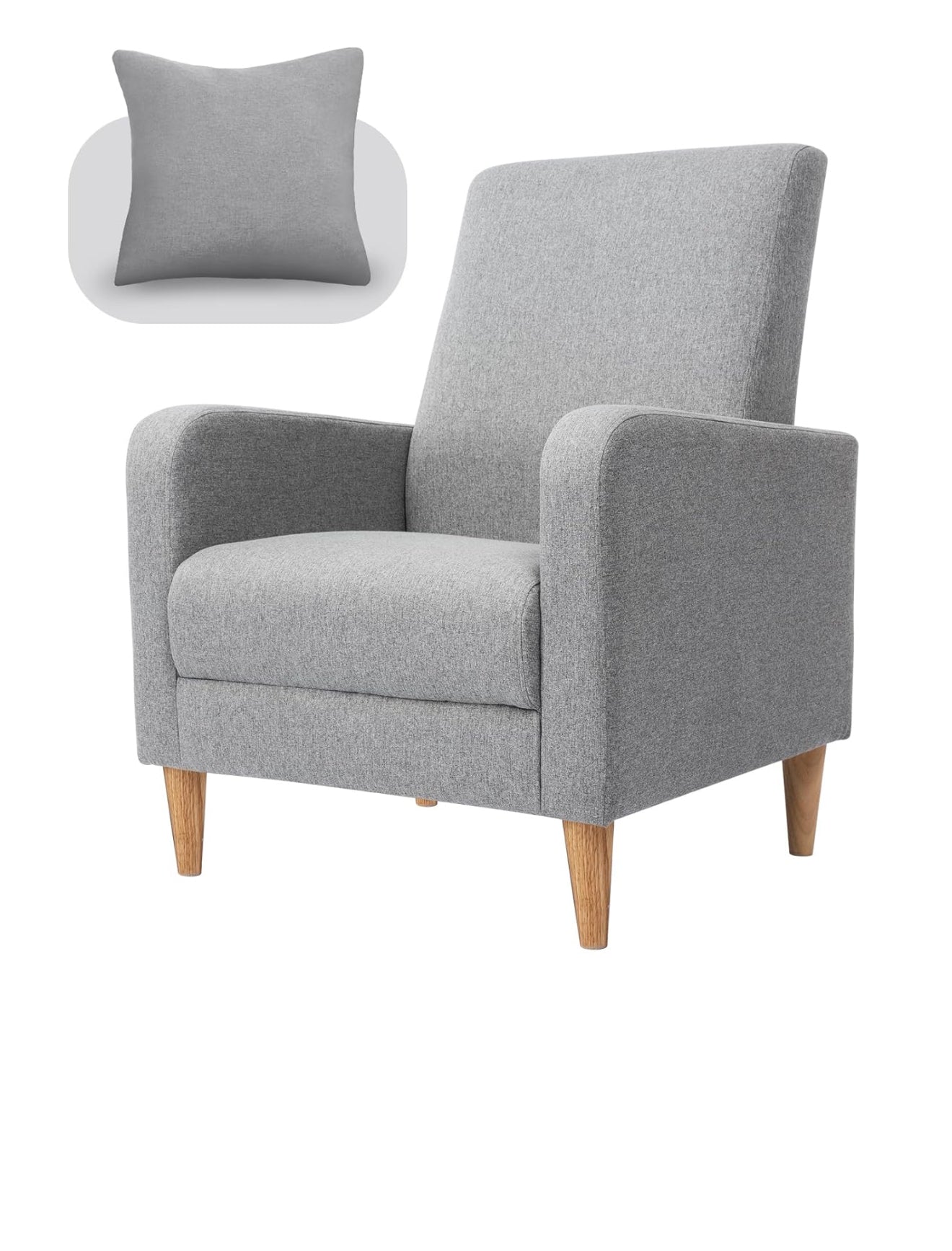 Moderner Akzentstuhl in Beige, Blau, F Blau & Hellgrau – Ergonomisch gepolstert, mit Holzfüßen, hoher Rückenlehne & 150 kg Tragkraft