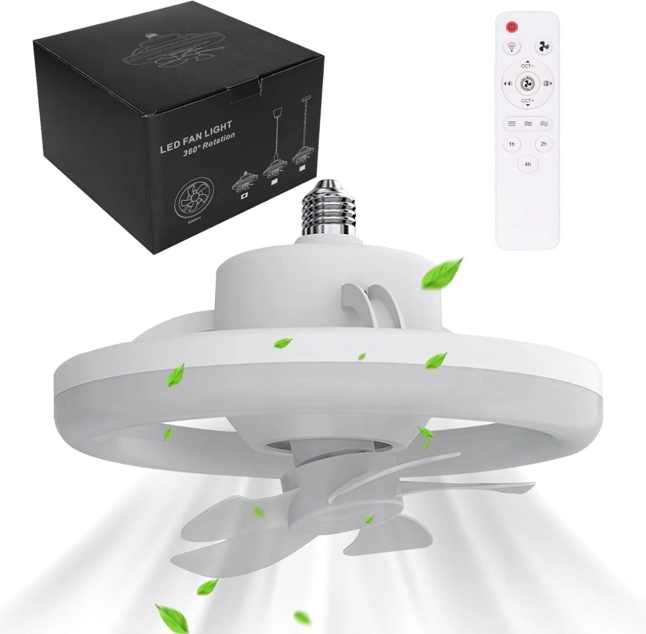LED Deckenventilator mit Licht, Fernbedienung, 360° drehbar, dimmbar, 3 Lichtmodi
