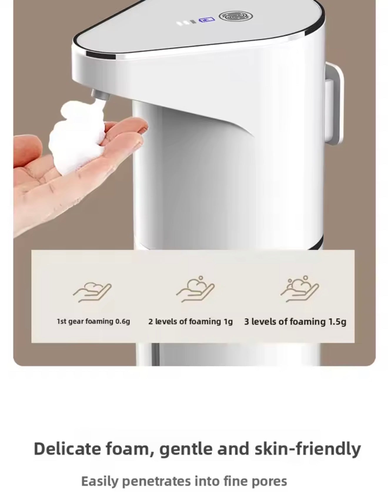 Automatischer Schaumspender 360 ml IPX5 Touch Sensor Seifenspender USB Type-C