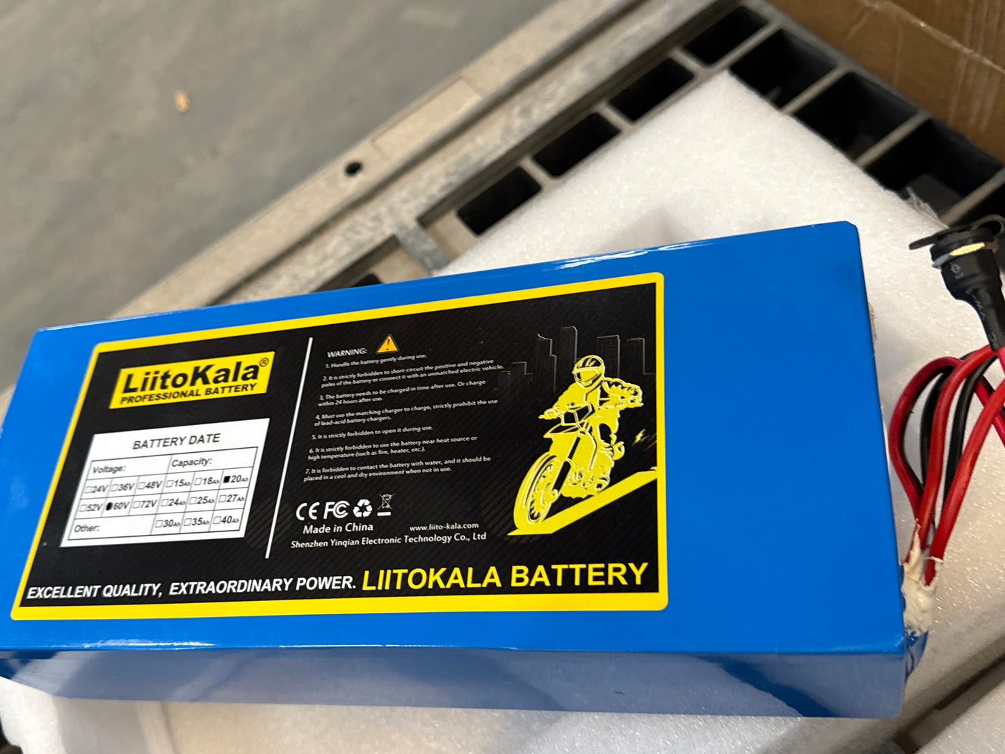 Hochwertiger 60V 20Ah Lithium-Ionen Akku – Ideal für E-Scooter, E-Bikes & E-Motorräder