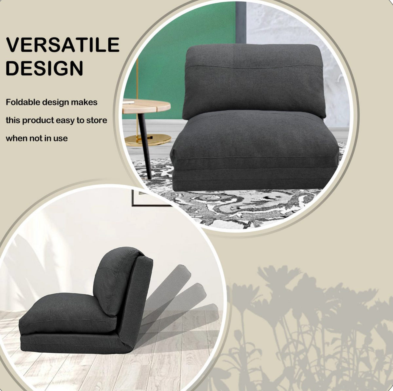 ALTIN™ Sofa & Bett ( Dunkelgrau & Grau )