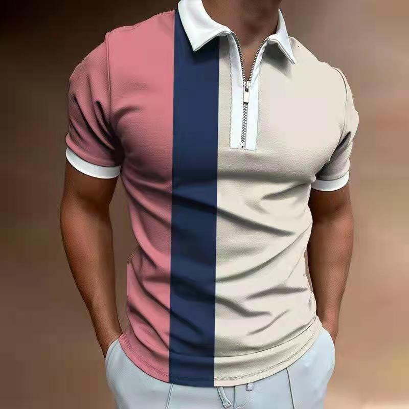 ALTIN™ Herren Polohemd mit Streifenmuster – Kurzarm, Klassischer Kragen, Sommerstyle