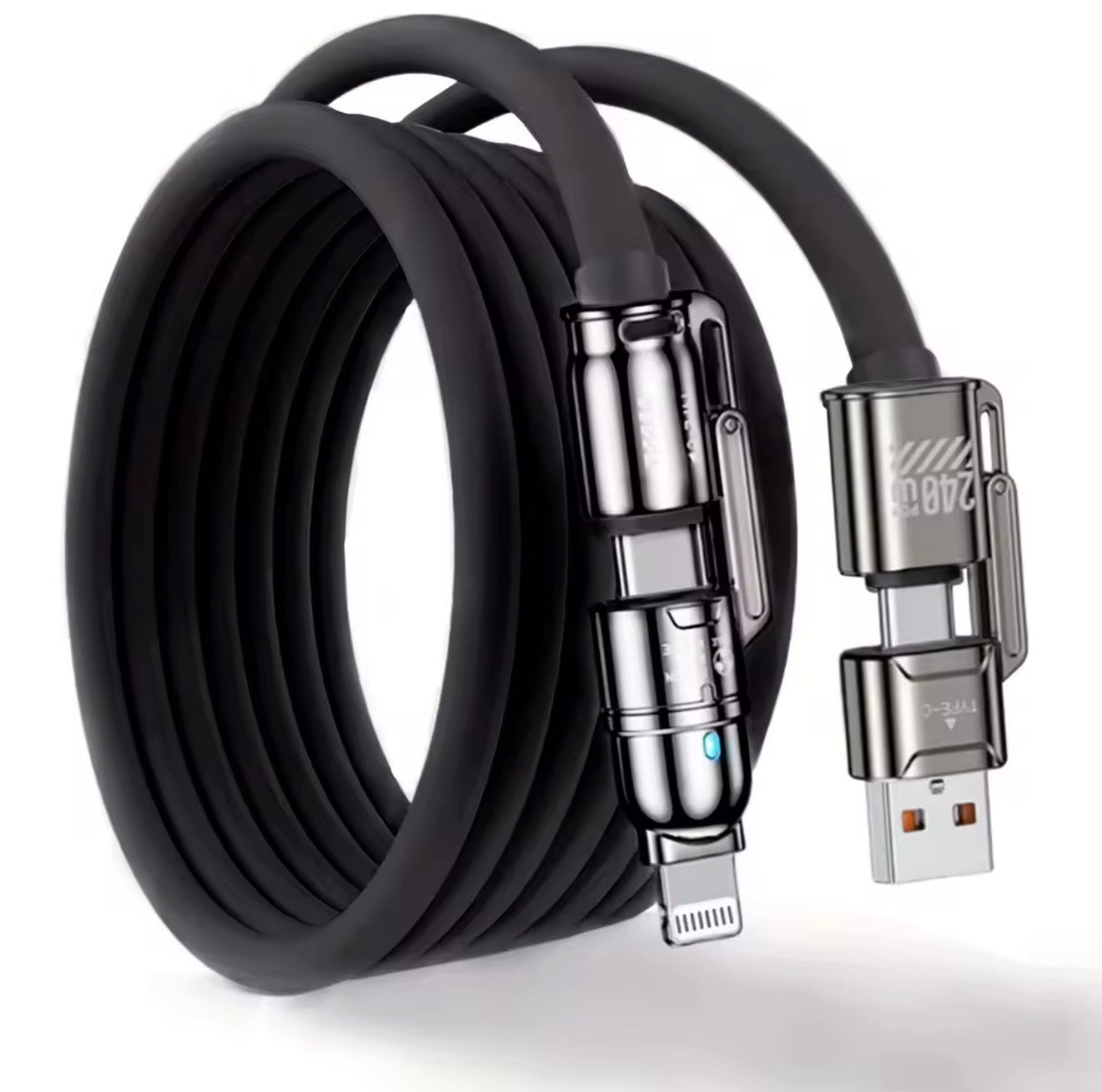 🔥 240W GaN Ladegerät + 4-in-1 2m Schnellladekabel – Schwarz & Gelb, Laptop & Handy