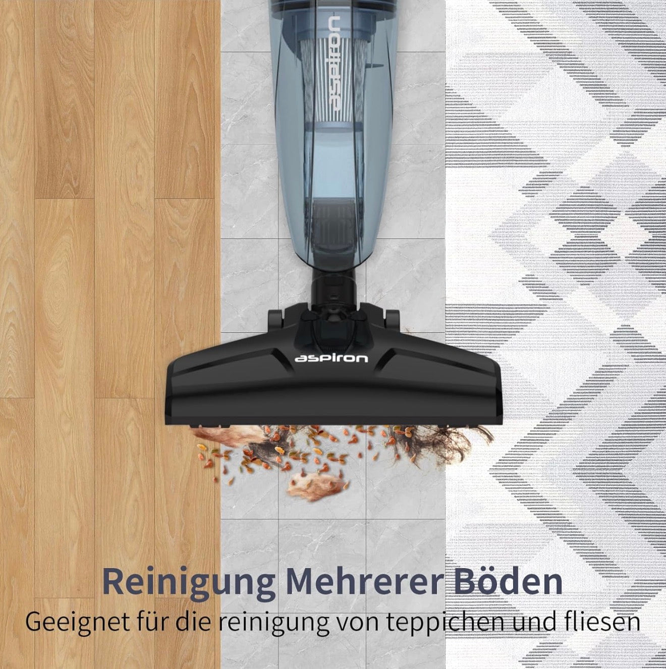 Aspiron 600W 20kPa 6in1 HEPA Kabel Stielstaubsauger
