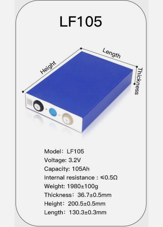 3.2V 105Ah LiFePO4 Akku Zelle Prismatic Solar EV Speicher