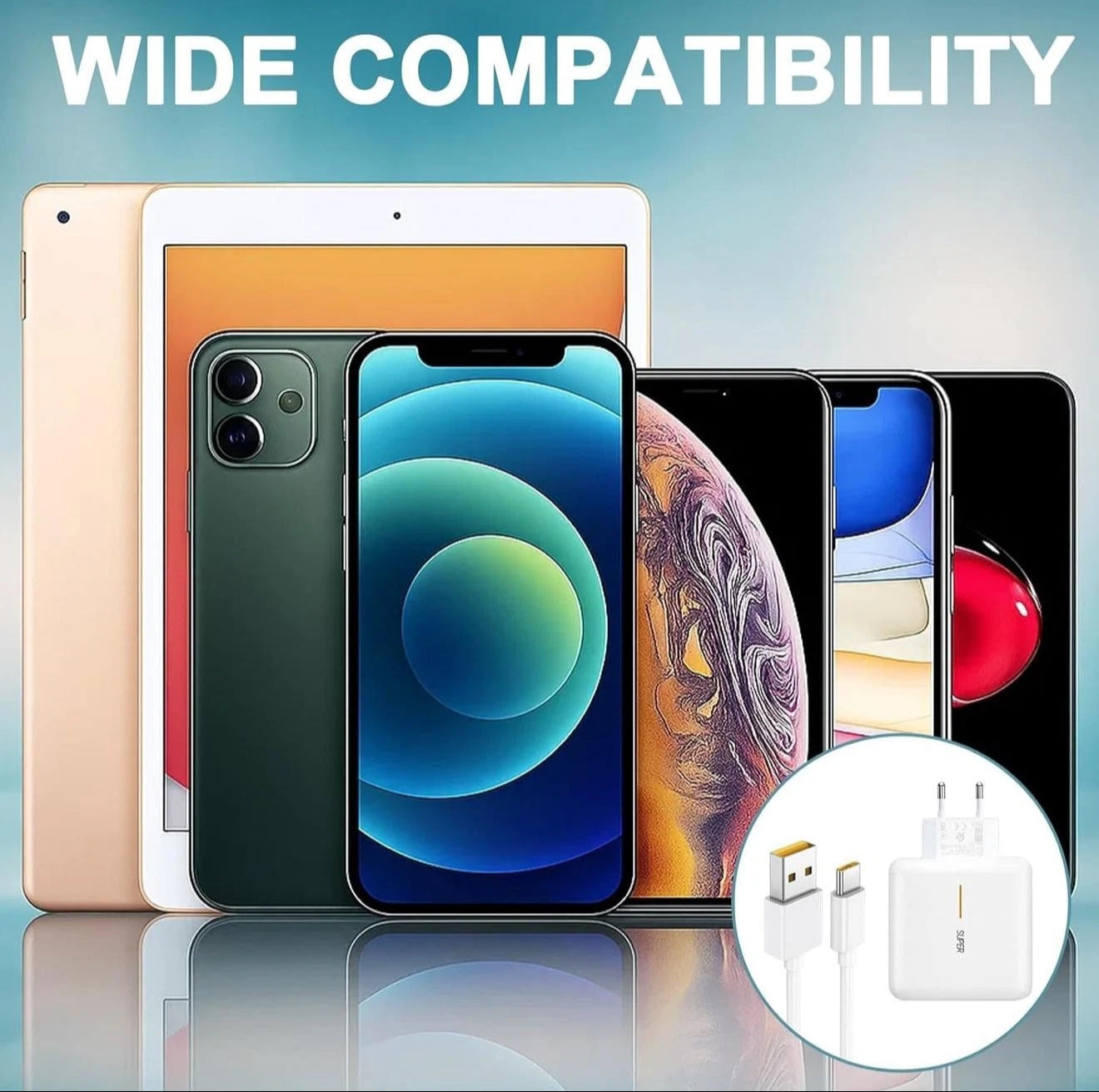 65 W USB-C Schnellladegerät + 2 m Kabel | Kompatibel mit Oppo / OnePlus / Realme