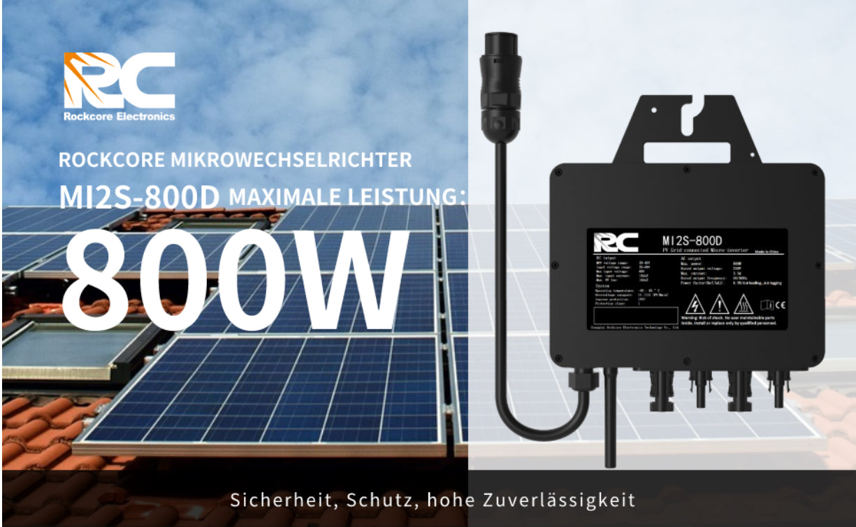 RC 800W Mikro-Wechselrichter MPPT 26–60V WiFi Balkon-PV Inverter IP67