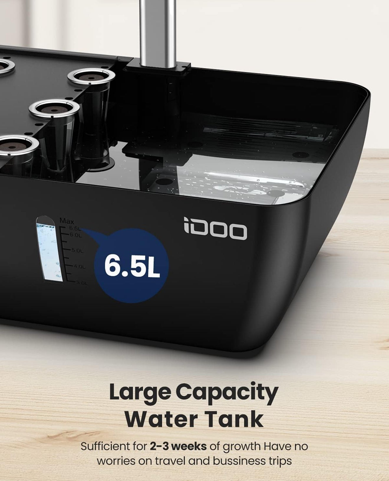 iDOO WiFi Hydroponik Indoor Garten, 12 Pods, LED, 6,5 L Tank, App-Steuerung