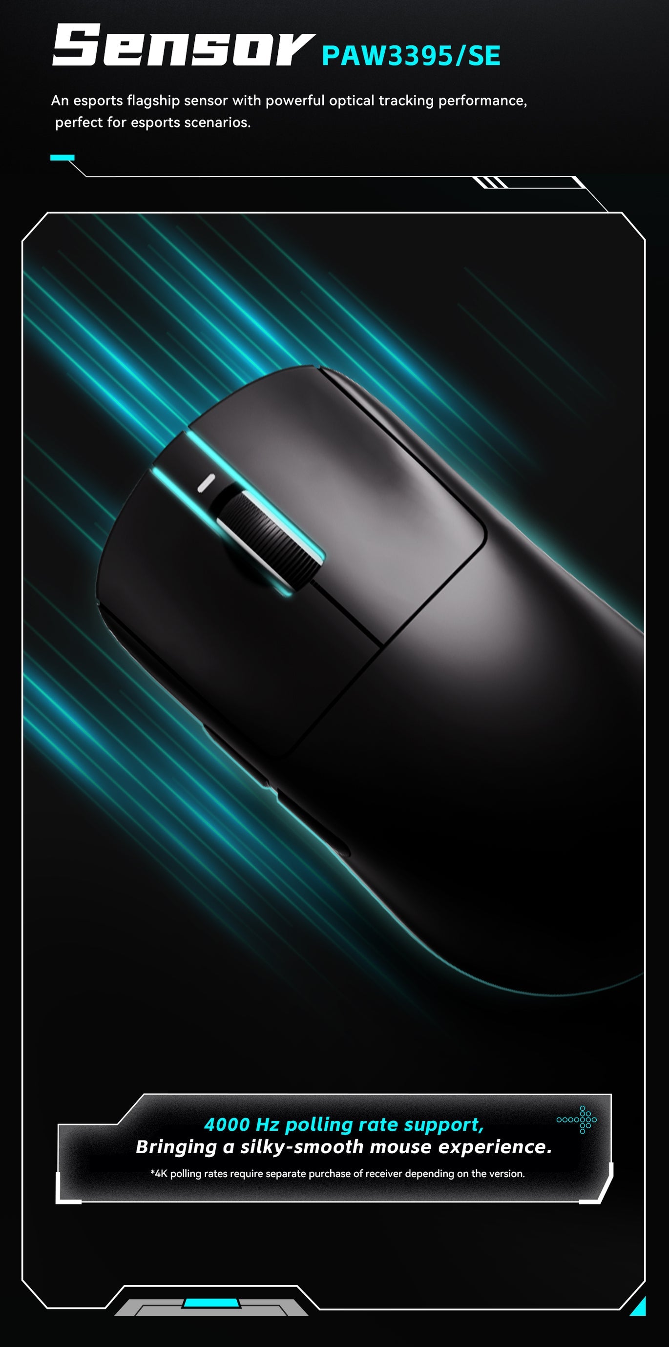 VXE R1 Pro Max Wireless Gaming Maus PAW3395 54g 4K Polling Schwarz