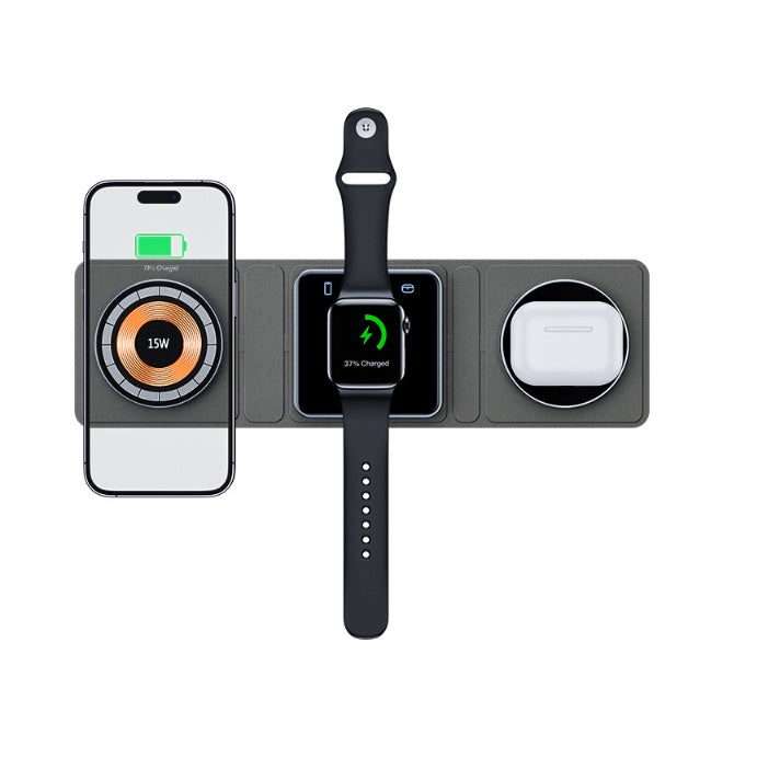 ALTIN™ 3-in-1 Faltbares Magnetisches Wireless Ladegerät – Kompatibel mit iPhone, iWatch & AirPods